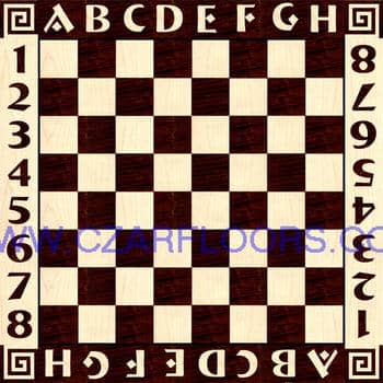 Flooring inlay: Chess Wood Medallion